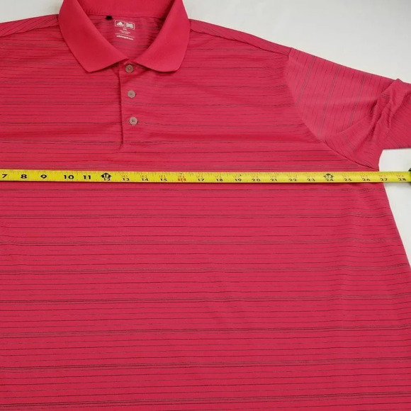 Adidas Golf 2XL Red Black Striped Embroidered Logo - Picture 2 of 8